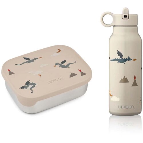 Liewood komplet jedilni set Joni Little Dragon za malico dark sandy Cene