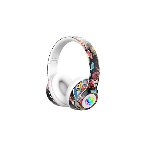  Slu&scaron;alice bluetooth L750 HiFi RGB stickerbomb design, white Cijene