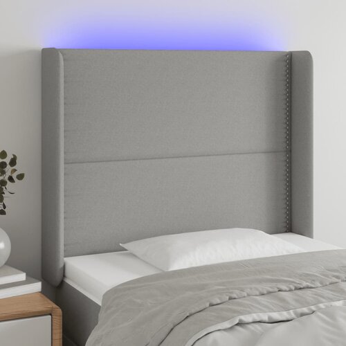  LED uzglavlje svjetlosivo 103 x 16 x 118/128 cm od tkanine Cene