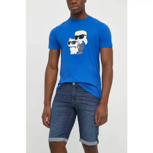 Karl Lagerfeld Jeans kratke hlače moški, mornarsko modra barva