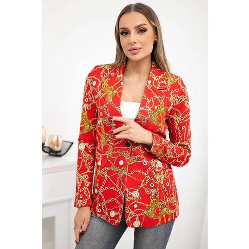Turecki Printed cotton jacket with a button red Cijene