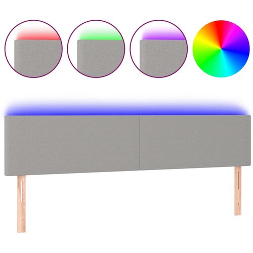 Maison Chic LED Posteljno vzglavje - Vzglavna omarica - Nočna omarica svetlo sivo 180x5x78/88 cm blago, (21710009) Cene
