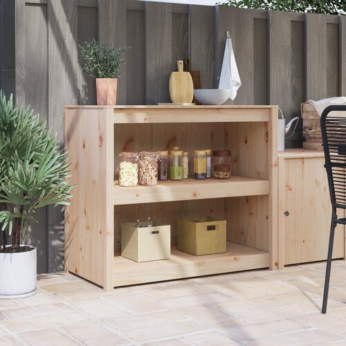 VidaXL zunanja kuhinjska omara 106x55x92 cm trdno leseno bor Slike