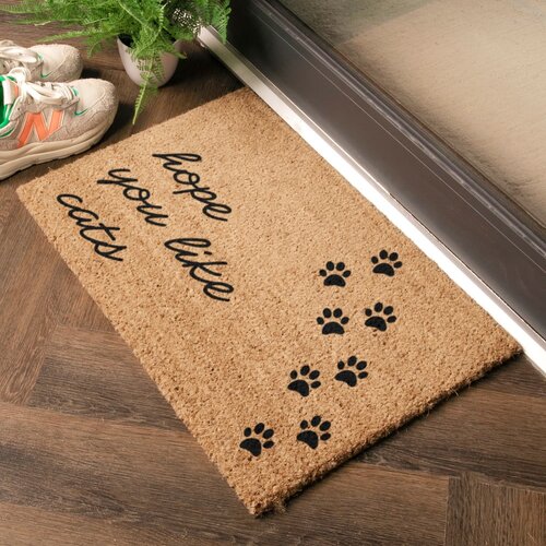 Artsy Doormats Predpražnik iz kokosovih vlaken 60x90 cm Hope You Like Cats &amp;ndash; Slike