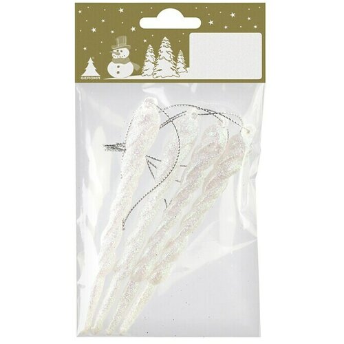  ukrasi za božićno drvce ledenica (bijela, plastika, 4 kom.) Slike