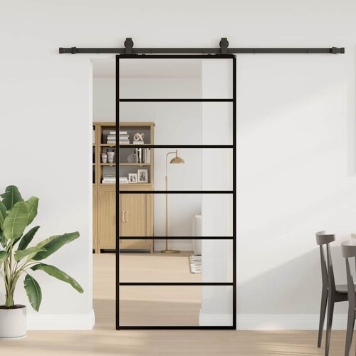  Klizna vrata s priborom crna 90 x 205 cm od ESG stakla Cijene