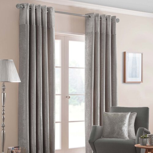 HOMESCAPES Silver Nova Eyelet zavese par 229x137cm, (20749596) Cene