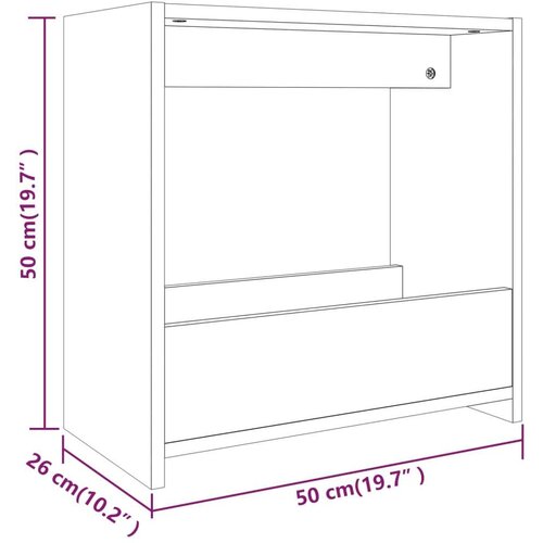 VidaXL Bočni stolić smeđa boja hrasta 50x26x50 cm konstruirano drvo Slike