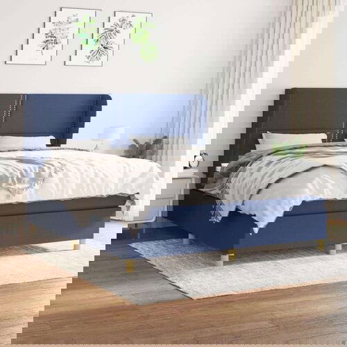  Krevet s oprugama i madracem plavi 180x200 cm od tkanine Cene