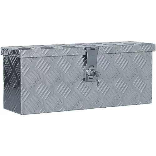 vidaXL Aluminijska kutija 48,5 x 14 x 20 cm srebrna