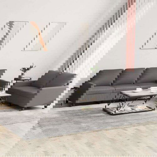 vidaXL 2-dijelni set sofa s jastucima sivi od umjetne kože Cijene