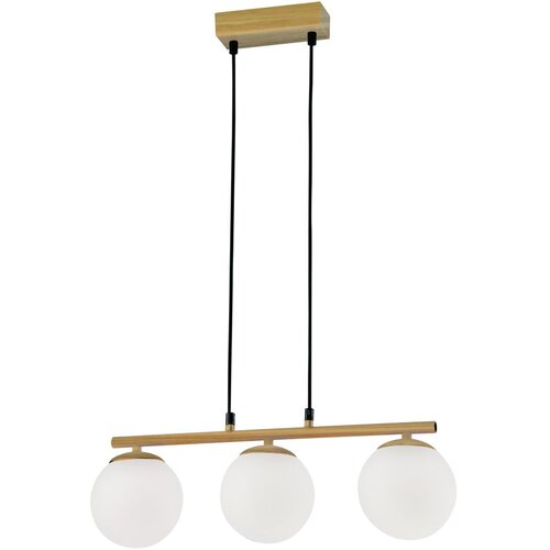 Candellux Lighting Bela/naravna viseča svetilka s steklenim senčilom Carrine – Cene