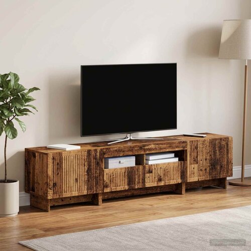  3-dijelni LED TV kabinet EDE Staro drvo Konstruirano drvo Slike