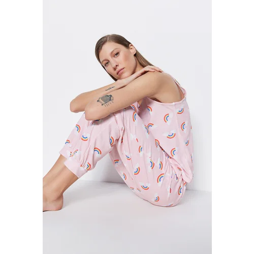 Trendyol Pajama Set - Pink - Graphic