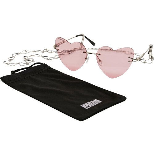 Urban Classics Sunglasses heart with chain - rose Slike