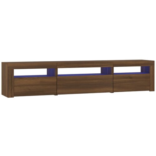 Maison Chic TV omarica - TV stojalo - Televizijska omarica z LED lučkami rjav hrast 195x35x40 cm, (21699617) Slike