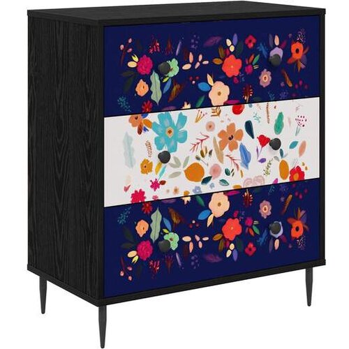 vidaXL Komoda MAINZ Cvjetni uzorak 66 x 36 5 x 76 cm Konstruirano drvo - Cvjetni uzorak Cijene