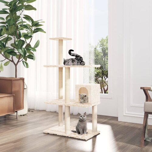 VidaXL Penjalica za mačke sa stupovima za grebanje krem 119 cm Slike