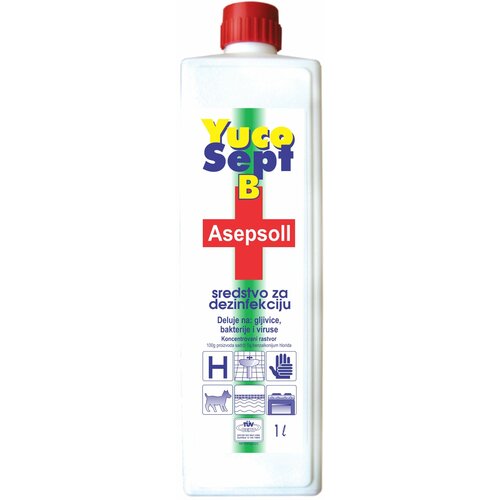YUCO-HEMIJA asepsoll yucosept 5.0% koncentrovano tečno sredstvo za dezinfekciju 1 l Cene