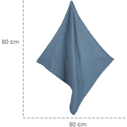 Roba Modra pletena otro&amp;scaron;ka odeja iz organskega bombaža 80x80 cm Seashells &amp;ndash; Slike
