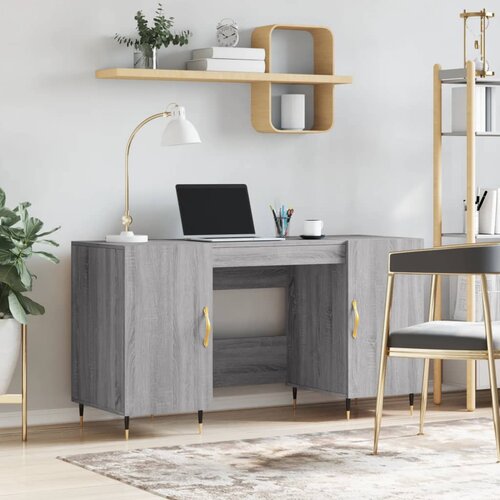 vidaXL Pisalna miza siva sonoma 140x50x75 cm inženirski les Cene