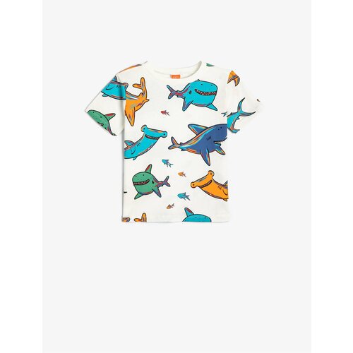 Koton Shark Print Short Sleeve Cotton T-Shirt Slike