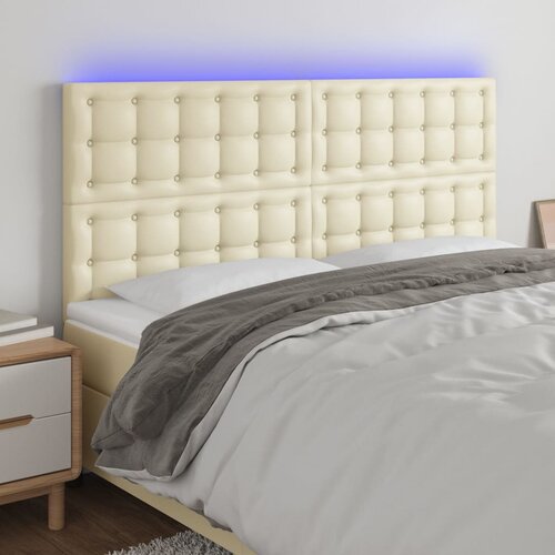  LED uzglavlje krem 160x5x118/128 cm od umjetne kože Cene