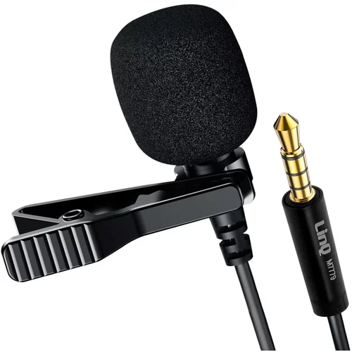 LINQ Lavalier mikrofon za pametni telefon z zmanjševanjem hrupa, 3,5 mm vticnico in vrtljivim za 360°, - crn, (20731584)