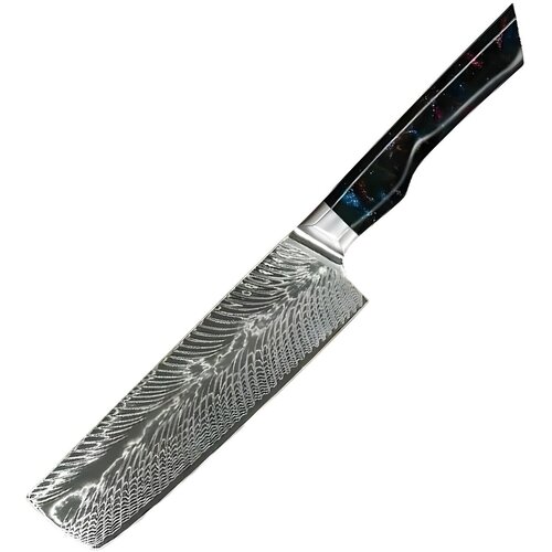  Damaskovski kuhinjski nož YO-37403 - Nakiri / Crvena / Plava KP37403 Cene