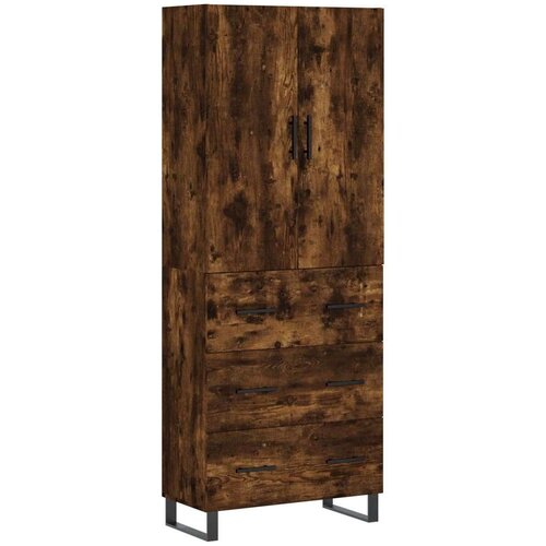 VidaXL Visoka komoda dimljeni hrast 69 5x34x180 cm konstruiranog drva Slike