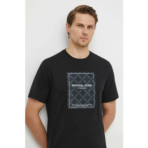 Michael Kors Pamučna majica za muškarce, boja: crna, s tiskom
