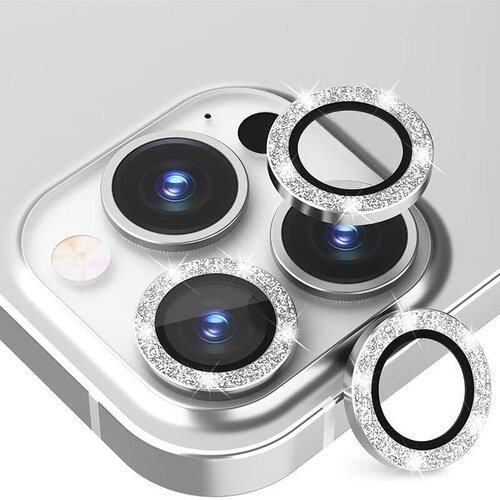 Tel Protect KALJENO STAKLO HARD DIAMOND ZA KAMERU (LEĆA) ZA IPHONE 15 PRO/15 PRO MAX SILVER (LEĆA 3KOM) Slike