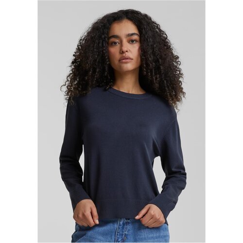 Urban Classics Women's knitted sweater with round neckline navy Slike