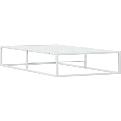 VidaXL Okvir kreveta bez madraca Bijeli 100x200 cm Metalni Slike