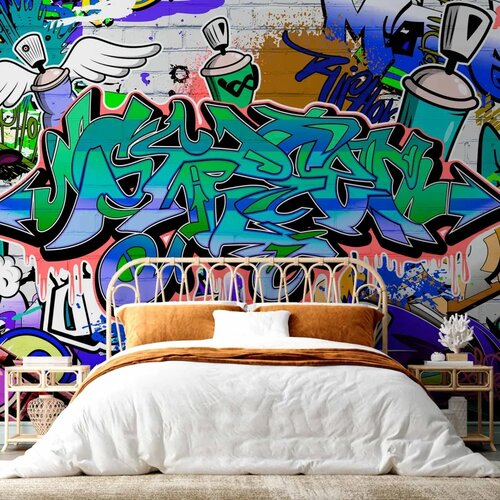  Foto tapeta - Graffiti: blue theme 400x280 Premium Slike