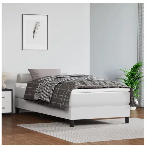  Box spring posteljni okvir bel 90x190 cm umetno usnje