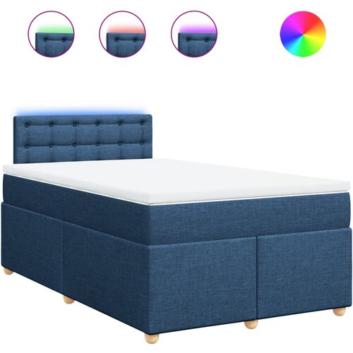 vidaXL Box spring postelja z vzmetnico modra 120x190 cm blago, (21305812) Cene
