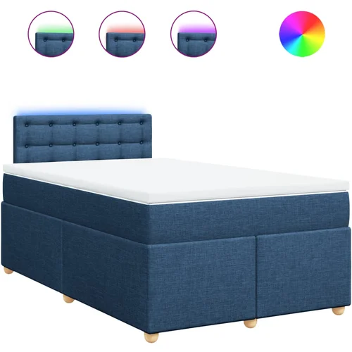 vidaXL Box spring postelja z vzmetnico modra 120x190 cm blago, (21305812) vidaXL Box spring postelja z vzmetnico modra 120x190 cm blago, (21305812)
