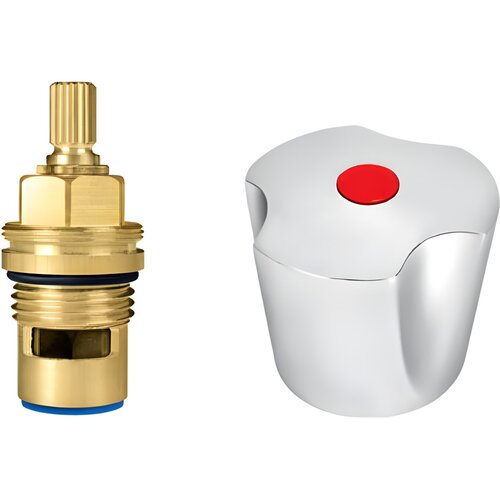 Rosan gornji deo 1/2&amp;quot;-sa ruč., crvena-metalna keramički g.d. PGDK12CKM Slike