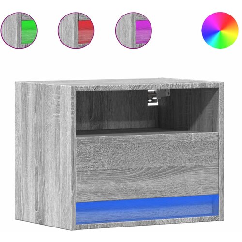 Maison Chic Stenski Dvo delni komplet Nočne omarice - Nočne mize z LED lučkami siva sonoma, (21686786) Slike