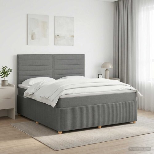  Boxspring krevet s madracem Tamnosiva 140 x 200 cm Tkanina Cijene