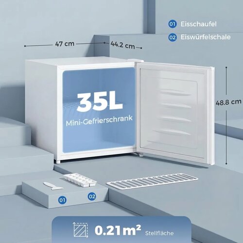Mini zamrzivač 35 L električni samostojeći zamrzivač 161 W &amp;scaron;krinja za zamrzavanje 47 x 44 2 x 48 8 cm bijela Slike