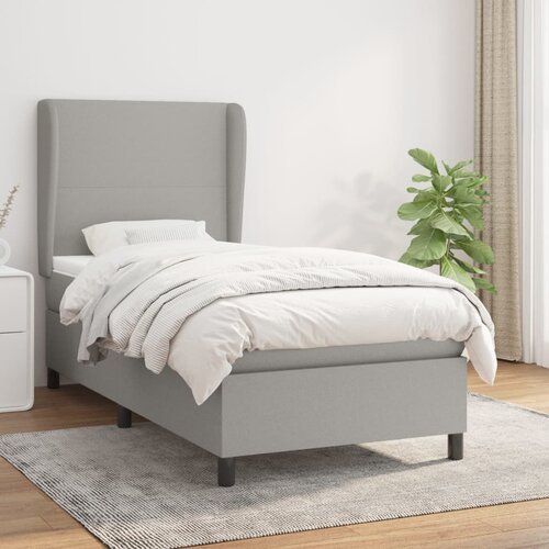 The Living Store Box spring postelja z vzmetnico svetlo siv 100x200 cm blago - Box Spring Postelja, (21518508) Cene