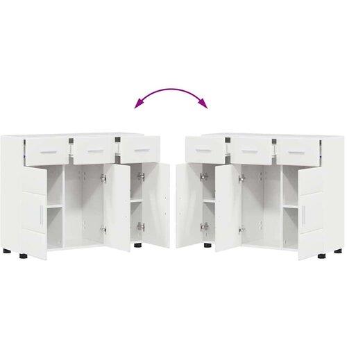  Kreveta s policom Visoki sjaj bijela 88 5 x 30 5 x 73 cm Slike