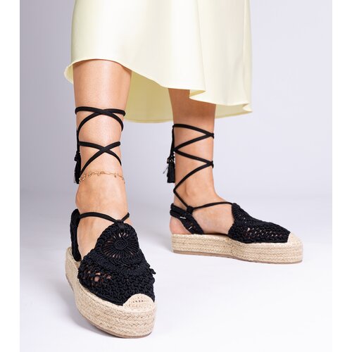 D/CEO marka niezdefiniowana Black woven espadrille sandals Lemura Cene