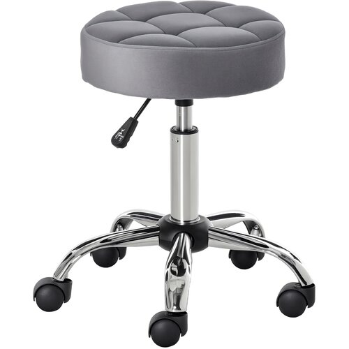 HOMCOM frizerski stol poliester, pena Ø42 x 49–61V cm Svetlo siva, (5000242630) Cene