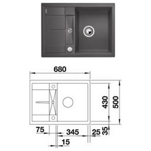 Blanco sudoper METRA 45 S Compact SILGRANIT SIVI KAMEN, s dalj. upr. Cijene