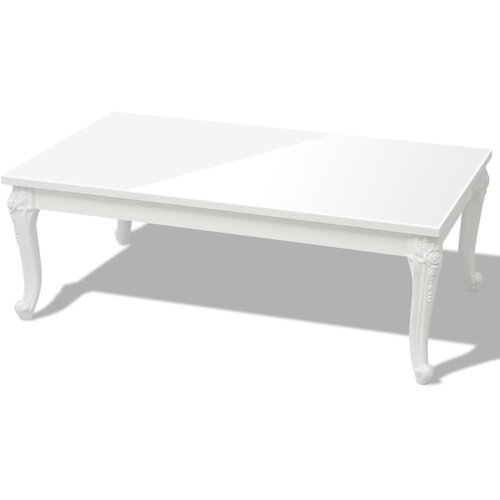  Stolić za kavu 115 x 65 x 42 cm visoko sjajni bijeli Slike