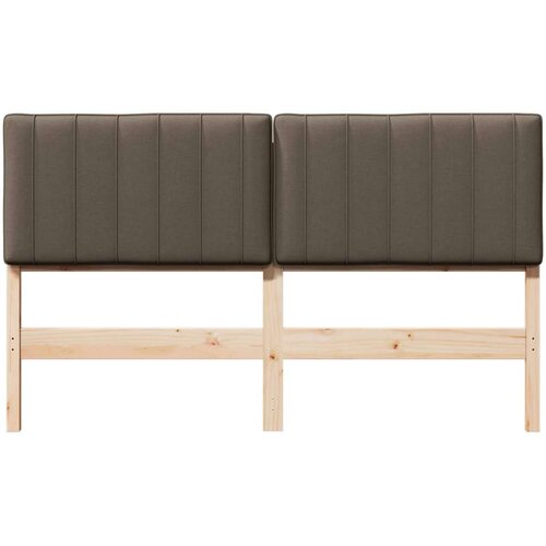 VidaXL tapecirani uzglavlje smeđa i taupe 160 cm čvrsto borovo drvo Slike