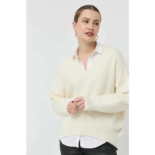 Boss Vuneni pulover za žene, boja: bijela, topli